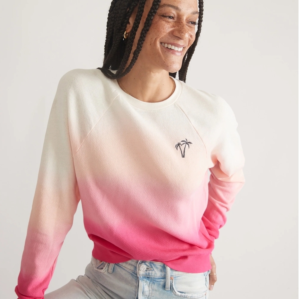 Marine Layer Ombre Pink and White Sweatshirt SzM
